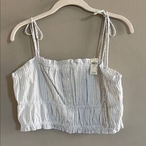 Aerie Blue and White Striped Crop Top